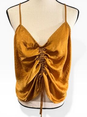 Nine West Ruched Satin Cami Tank Top